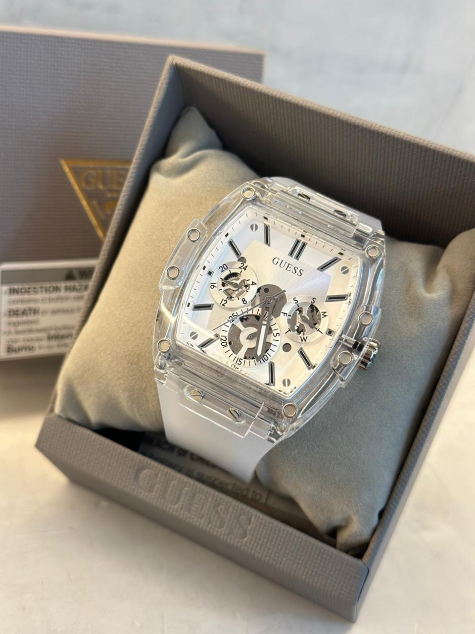 RELOJ GUESS PHOENIX TRANSPARENTE ORIGINAL