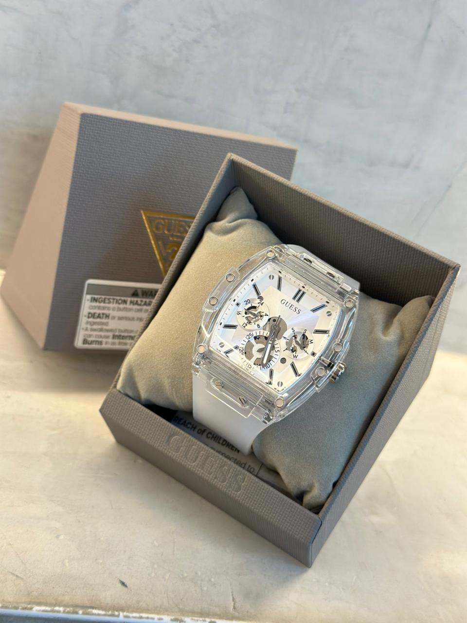 RELOJ GUESS PHOENIX TRANSPARENTE ORIGINAL